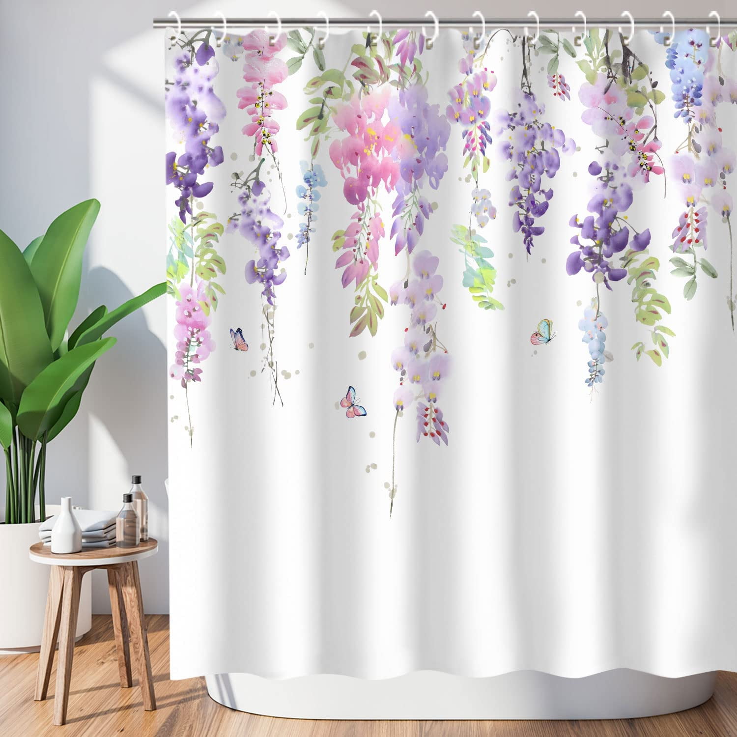 Floral Shower Curtain Purple Shower Curtains for Bathroom Pretty Mauve