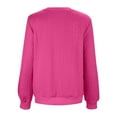 thumbnail image 5 of Fiaer Quarter Zip Women Sweatshirts Crew Neck Plus Size Long Sleeve Jacquard Pullovers Baggy Casual Fashion Tops Hot Pink L, 5 of 7