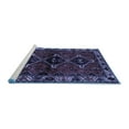 thumbnail image 2 of Ahgly Company Machine Washable Indoor Square Persian Blue Traditional Area Rugs, 5' Square, 2 of 4