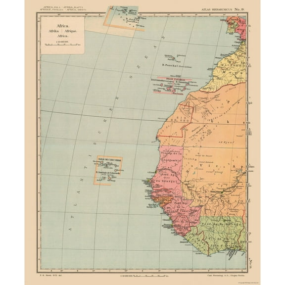Historic Map - Africa West - Streit 1913 - 23 x 27.78 - Vintage Wall Art