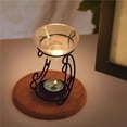 thumbnail image 3 of Waves Iron Aroma Burner Forma De Onda Glass Iron Frame Essential Essential Oil Aroma Burner Portavelas Para El Hogar Casa De Té Oficina Spa Yoga Hotel Moyic HA017654-00, 3 of 6