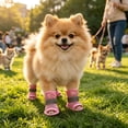 thumbnail image 5 of 4 Pcs, Dog Shoes for Small Dogs 2 Inch Non Slip Dog Summer Shoes Breathable Mesh Paw Protectors Lightweight Pet Sandals for Hot Pavement Walking Outdoor Indoor Pink, 5 of 5