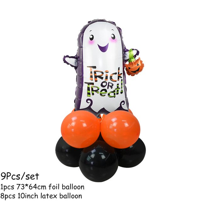 Halloween Calabaza Fantasma Globos Decoraciones Araña Globos de papel de aluminio Juguetes inflables Murciélago Globos Suministros para fiestas de Halloween Juguetes para niños xuanjing unisex