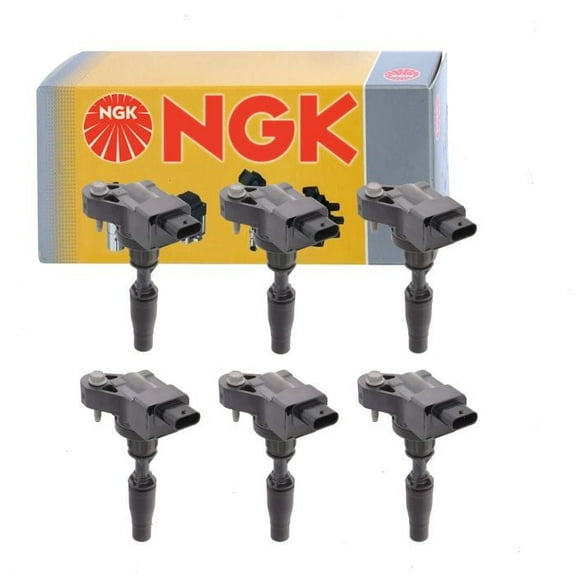 6 pc NGK Ignition Coils compatible with Cadillac XT5 3.6L V6 2017-2018