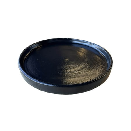 

Round Ceramic Saucer | High-Fired Black Durable & Elegant | Planter Runoff Collector |8 - 19.5