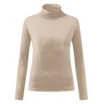 thumbnail image 4 of PENGXIANG T-Shirts à Col Roulé Manches Longues pour Femmes Col Montant Ajusté Décontracté, 4 of 6