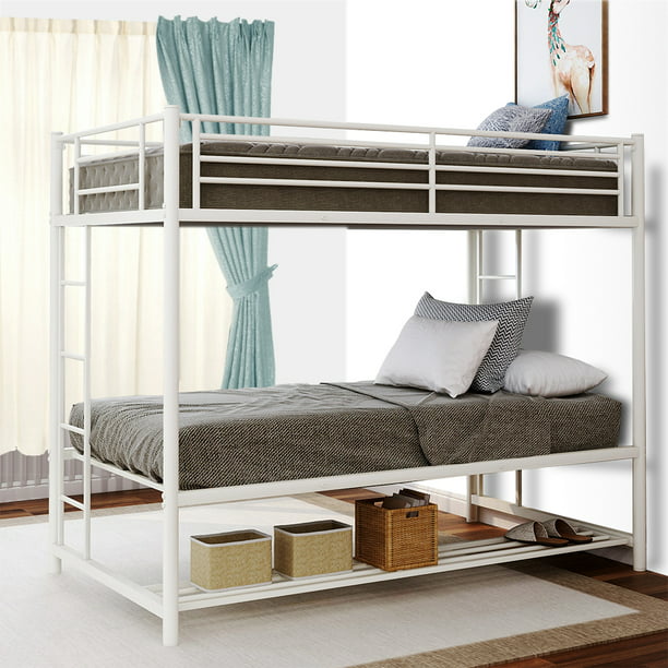 Metal Bunk Beds Heavy Duty Twin Over, Top Bunk Bed Guard Rail