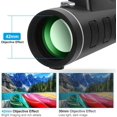 thumbnail image 2 of Telescope Monocular 40X60 Zoom Monocular Clear Weak Night Vision Pocket Telescope With Smartphone Holder For Camping, 2 of 5