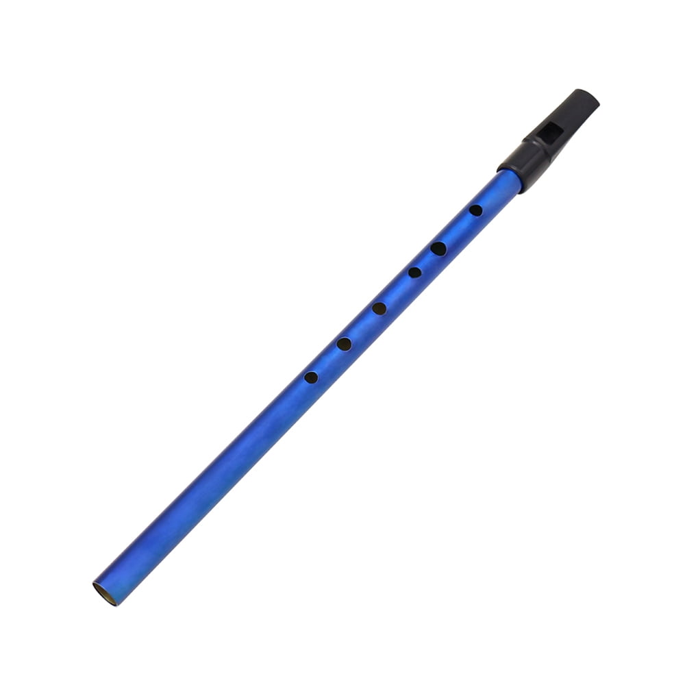 Deluxe Traditional Tin Penny Whistle 6 Holes Wind Music Instrument Brass Key of D Blue Deluxe Traditional Tin Penny Whistle 6 Holes Wind Music Instrument Brass Key of D Blue