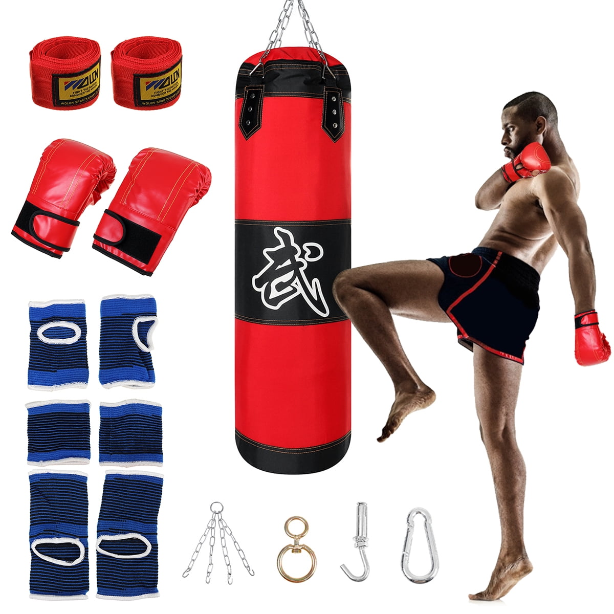 Empty 47 inch Heavy Boxing Punching Bag Training Set Kicking Workout GYM Sandbag 