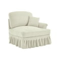 thumbnail image 2 of Newest 2-in-1 Style Chenille Sofa, Beige White Single Seater,Removable Ruffle Skirt, Includes 1 Movable Pillow, 38.2" Compact Design, 2 of 8
