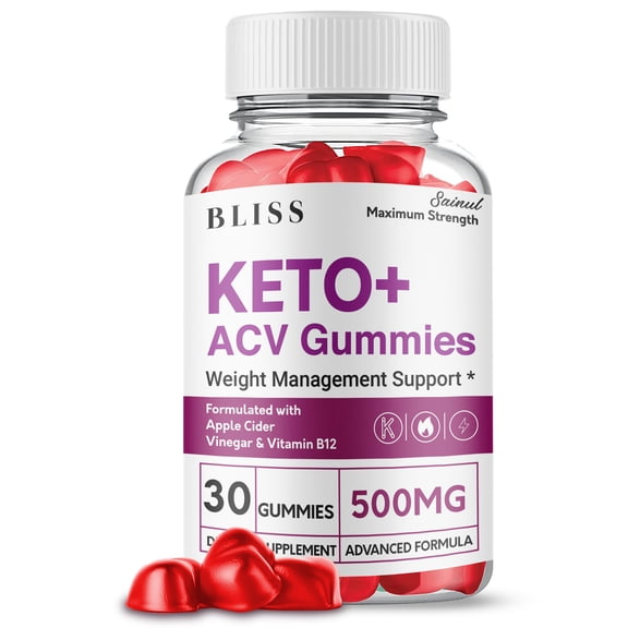 Bliss Keto ACV Gummies, Maximum Strength for Weight Management, Apple Cider Vinegar, 1 Month Supply Dietary Supplement (1 Pack)