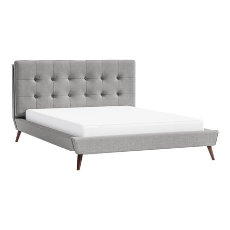 Furniture of America Macki Fabric Tufted Gray King Bed and Care Kit Furniture of America Macki Fabric Tufted Gray King Bed and Care Kit