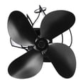 thumbnail image 2 of Ventilador de pared para chimenea, 4 aspas, alimentado por calor, para estufa de leña, color negro, 2 of 14