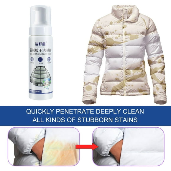 Dvkptbk Cleaning Agent Multi-Purpose Dry Cleaning Clothing Cleansing Foam Rinse Convenience Down Jacket Wash- Spray 200ml Cleaning Supplies