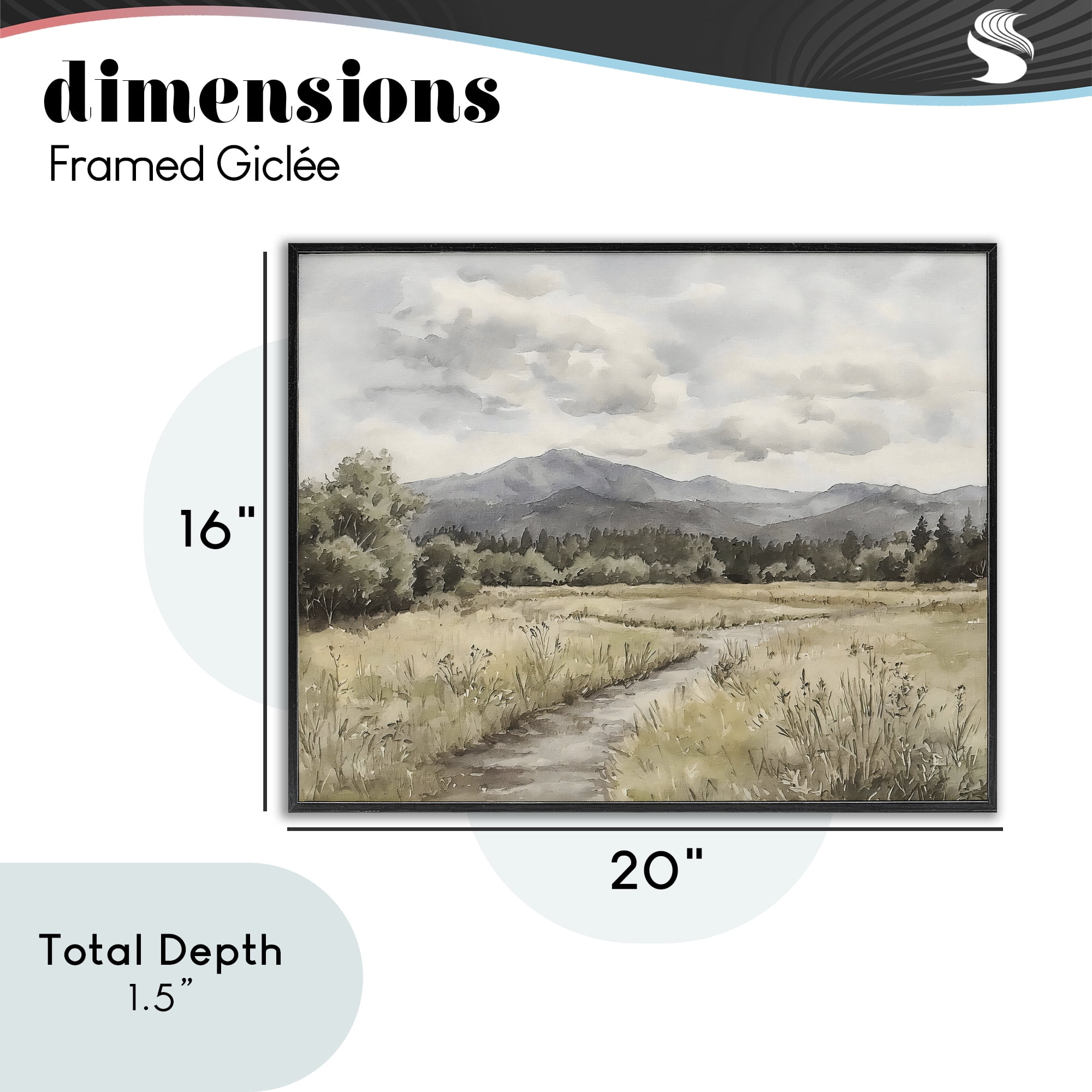 Stupell Industries Muted Pathway to Mountains Black Framed Giclee Art, design by Riley B