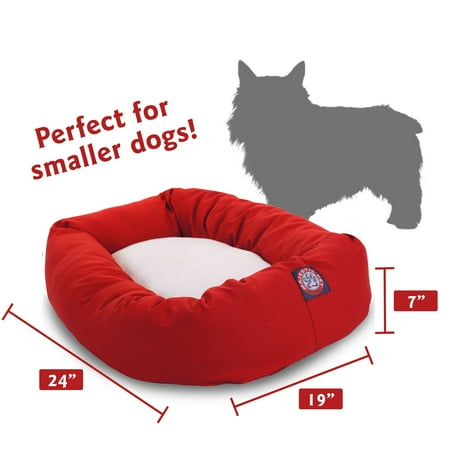 Majestic Pet® Sherpa Bagel Dog Bed - Red - 24u0022