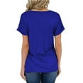 thumbnail image 5 of VERUGU Womens Tops Short Sleeve T-Shirt Leopard Print Tee Loose V-Neck Shirts Dailywear Blouse Blue S, 5 of 6