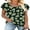 Black-yellow flowers, variant on JuneFish Women's Summer Tunics Short Sleeve Casual Tops Loose Comfy Tshirts Lightweight Cute Blouse