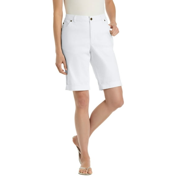 Woman Within Plus Size Stretch Jean Bermuda Short Shorts