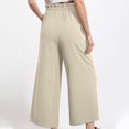 thumbnail image 4 of Kmdttou Women Summer Comfortable Casual Slim High Waist Solid Color Cotton Linen Pocket Pants, 4 of 7