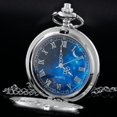 thumbnail image 4 of Reloj de bolsillo Tiong 4,5 cm con números romanos y cielo estrellado azul, 4 of 9