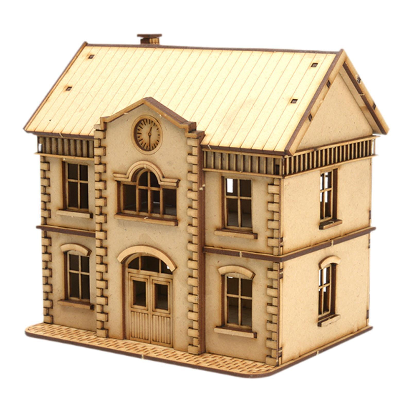 European Building Model Kit Miniature Wooden House Foam Material DIY Hobby Collection Decor for Adults
