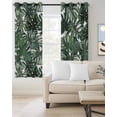 thumbnail image 2 of Green Palm Leaves Kitchen Curtains Summer Tropical Leaf Vintage Cafe Short Curtains for Bathroom Blackout Window Curtain Grommet Small Window Treatment Tier Drapes for Bedroom Living Room 52"x45"x2, 2 of 9