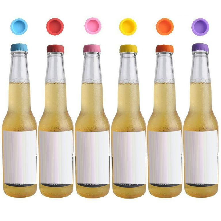 Yesbay 12 Pcs Wine Bottle Cover Leak-proof Anti-deformed Tight Seal Round  Creative Silicone Beer Bottle Lid Bar Accessories Kitchen Supply