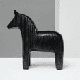 thumbnail image 2 of Black Ribbed Horse Sculpture Aluminum Table Décor 5.5X1.5X6", 2 of 5
