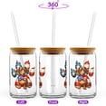 thumbnail image 2 of Patriotic Dachshund 4th of July Independence Paws 16oz Glass Cup Mug Wiener Dog Lover Gifts Idea Glass Can with Bamboo Lid and Straw - 02010, 2 of 5