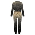 thumbnail image 4 of Womens 2 Piece Outfits Sequins Print Long Sleeve Pullover Tops and Drawstring Pants Comfy Lounge Sets Fall Tracksuits, 4 of 4