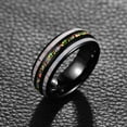 thumbnail image 4 of JQUEEN 8mm Black Tungsten Ring Inlaid Deer Antler Engagement Rings, 4 of 5