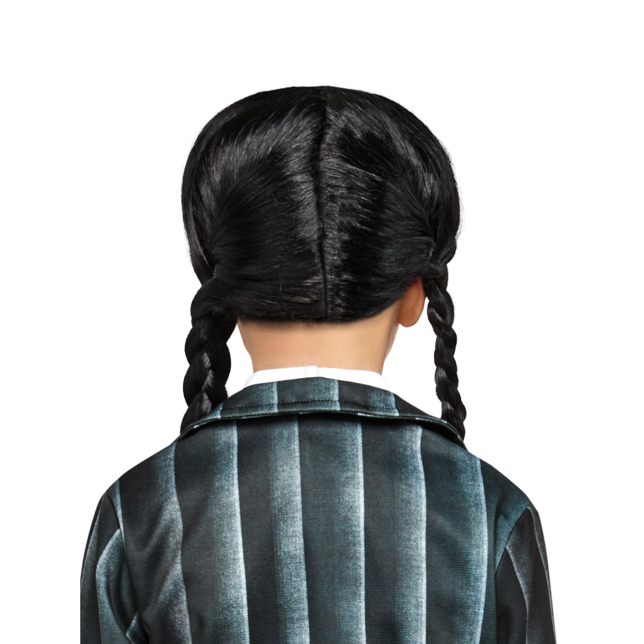 Wednesday Addams Long Black Braids Wig, a Halloween Accessory for Children, by Rubies
