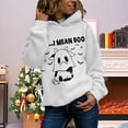 thumbnail image 2 of WEAIXIMIUNG Sweatshirts d'Automne pour Femmes Plus Décontracté Je Veux Dire Imprimé Vache Manches Longues Sweat à Capuche, 2 of 4