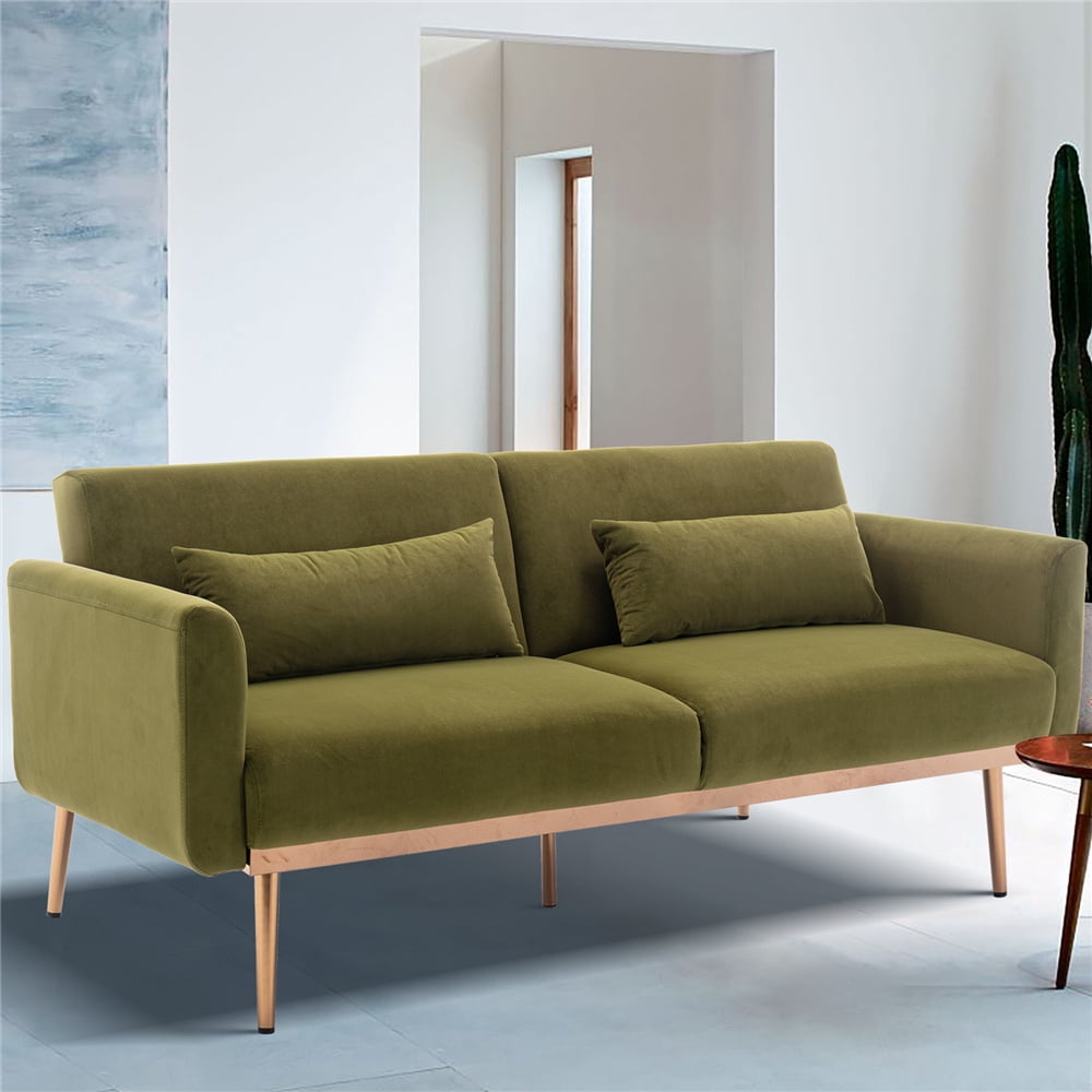 Velvet Loveseat, Modern Velvet Fabric Sofas for Small Spaces ...