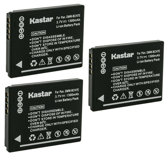 Kastar 3-Pack DMW-BCH7E Battery Replacement for Panasonic Lumix DMC-FP1, Lumix DMC-FP2, Lumix DMC-FP3, Lumix DMC-FT10, Lumix DMC-TS10 Camera