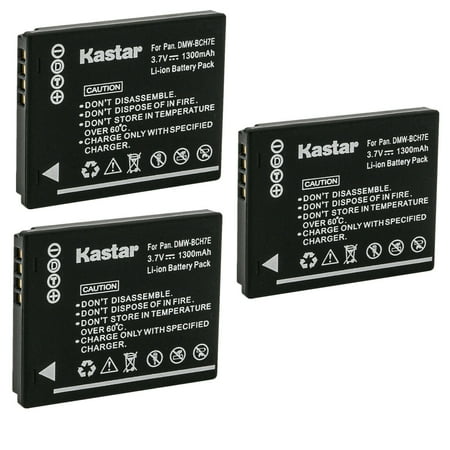 Kastar 3-Pack DMW-BCH7E Battery Replacement for Panasonic Lumix DMC-FP1  Lumix DMC-FP2  Lumix DMC-FP3  Lumix DMC-FT10  Lumix DMC-TS10 Camera