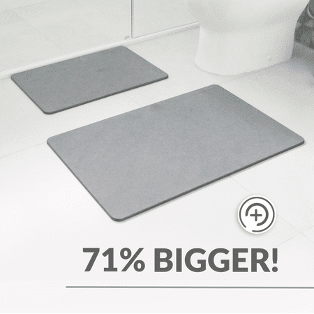 Momo Lifestyle Stone Bath Mat Drytomita 24 X 15 Linen Gray, Diatomaceous Earth, Non-Slip Super Absorbent Quick Drying Shower Mat Bathroom Accessory for Home Spa