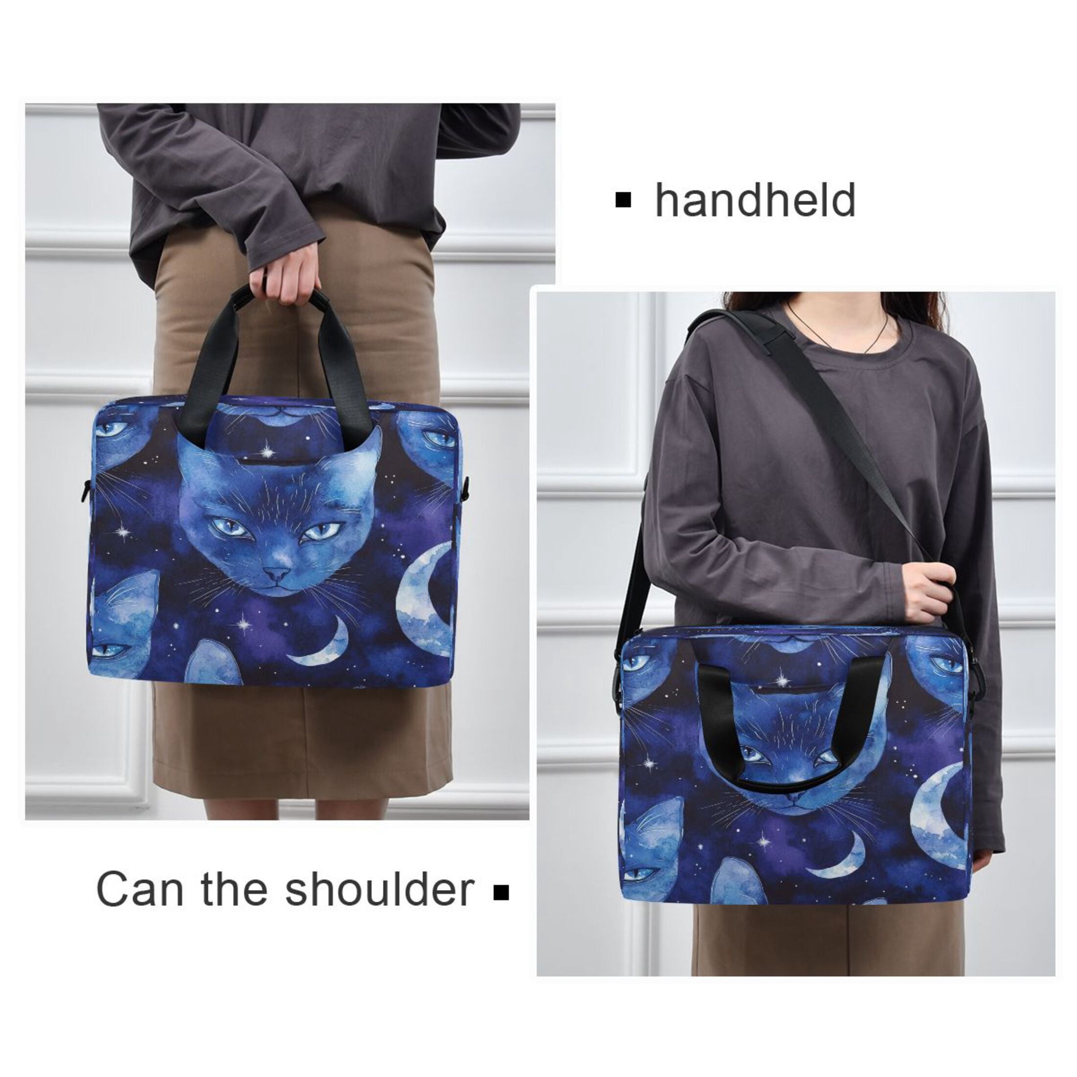 Laptop Bag Laptop Briefcase 15.7 x 3 x 11.8 Inches Laptop Bag Briefcases Laptop Storage Travel Laptop Bag Work Laptop Bag Moonlight Pretty Cat