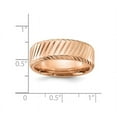 thumbnail image 3 of Mens Stainless Steel Rose Plated Grooved Band Ring (8mm), 3 of 4