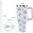 thumbnail image 3 of 40 oz Pig Tumbler with Handle and Straw, Travel Mug Water Bottle, Stainless Steel Insulated Cup with Lid and Straw, Birthday Christmas Gifts, 3 of 6