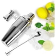 thumbnail image 3 of Juego de coctelera profesional (26,5 oz) - Juego de coctelera profesional de acero inoxidable de alta calidad, coctelera de martini de acero inoxidable, 3 of 5