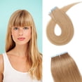 thumbnail image 1 of AmPm Tape In Hair Extensions Human Hair 20pcs 14 Inch 40g /Natural Black/ Ombre 100% Remy Human Hair Balayage Rooted Hair Invisible Seamless Skin Weft Double Side Tape for Women, 1 of 7