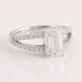 thumbnail image 2 of Dash Jewel 2 Ct Emerald Cut VVS1/D Lab Created Simulated Diamond Engagement Ring - 14k White Gold Plated Rings - Elegant Split Shank Design Ring - Timeless Expression of Your Love and Commitment, 2 of 3