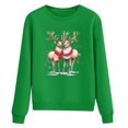 thumbnail image 4 of VBARHMQRT Sweat à Capuche pour Femmes Automne et Hiver Loisirs Couple Imprimé Cerf Col Rond Sans Capuche Manches Longues (Style 3), 4 of 4