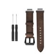 thumbnail image 1 of Bracelet de Montre en Cuir Brun Fait à la Main avec Texture Rétro et Boucle en Acier Inoxydable - Bracelet de Remplacement Ajustable pour Garmin Forerunner 220/230/235/620/630/735XT - Durable, Facile à Installer avec, 1 of 5