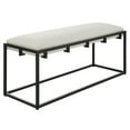 thumbnail image 3 of Uttermost Paradox Iron Metal and Fabric Bench in White/Matte Black, 3 of 5