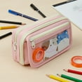 thumbnail image 6 of allydrew 9-Layer Large Capacity Pencil Case with Transparent Compartment, Organizer Pouch for Stationery Tools, Makeup, and Travel, Pink, 6 of 6