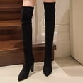 thumbnail image 4 of Xfvqtps Womens High Heel over the Knee Boots Elastic Long Boots with Pointed Toe Fashion Slouchy Booties for Women Winter Casual Wear Black, 4 of 6